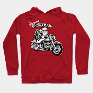 Chopper Santa “Merry Christmas”- black and white Hoodie